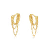 S925 Sterling Silver Long Tassel Chain Earrings For Women With Geometric Design And Electroplating