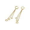 S925 Sterling Silver Long Tassel Earrings For Women With Gold Plated Star Geometric Design Elegant Sweet Drop Earrings