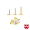 S925 Sterling Silver Lotus Diamond Soft Bone Spiral Piercing Earrings With Electroplating Geometric Shape For Women
