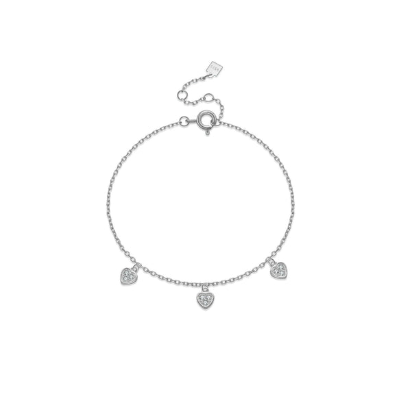S925 Sterling Silver Love Pendant Bracelet For Women With Electroplated Platinum Or 18K Gold Light Luxury Style
