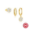 S925 Sterling Silver Love Petal Elegant Necklace Earrings Ring Set With Electroplating For Women