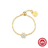 S925 Sterling Silver Love Petal Elegant Necklace Earrings Ring Set With Electroplating For Women