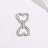 S925 Sterling Silver Love Shaped Universal Buckle For Necklace And Diy Beaded Bracelet With Zirconia Design