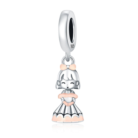 S925 Sterling Silver Lovers Family Friendship Pendant Diy Jewelry Accessories Bracelet With Dripping Oil Design