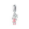 S925 Sterling Silver Lovers Family Friendship Pendant Diy Jewelry Accessories Bracelet With Dripping Oil Design