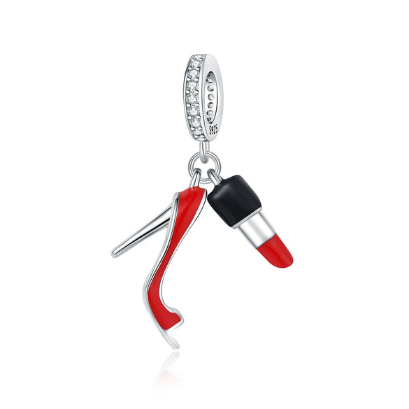 S925 Sterling Silver Lovers Family Friendship Pendant Diy Jewelry Accessories Bracelet With Dripping Oil Design