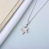 S925 Sterling Silver Maple Leaf Pendant Necklace With Cross Chain Electroplated Light Luxury Clavicle Chain For Women