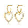 S925 Sterling Silver Micro Inlaid Zirconium Heart Shaped Drop Earrings For Women