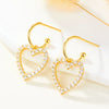 S925 Sterling Silver Micro Inlaid Zirconium Heart Shaped Drop Earrings For Women
