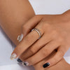 S925 Sterling Silver Microinlaid Zircon Double Row Ring Electroplated Geometric Fashion Commuter Ol Classic Allmatch Highend Sense Ring Accessories