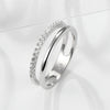 S925 Sterling Silver Microinlaid Zircon Double Row Ring Electroplated Geometric Fashion Commuter Ol Classic Allmatch Highend Sense Ring Accessories