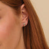 S925 Sterling Silver Microinlaid Zircon Geometric Ring And Earring Set For Women