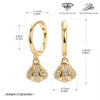 S925 Sterling Silver Microinlaid Zircon Shell Earrings Natural Style Women's