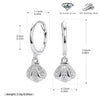 S925 Sterling Silver Microinlaid Zircon Shell Earrings Natural Style Women's
