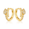 S925 Sterling Silver Microinlaid Zircon Snake Earrings Animal Zodiac Design