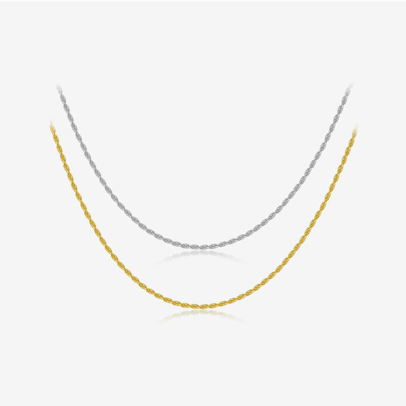 S925 Sterling Silver Minimalist All Match Twist Chain Necklace With Geometric Pattern And Electroplating Process