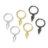 S925 Sterling Silver Minimalist Geometric Hexagon Cone Stud Earrings Electroplated Punk Style Ear Studs