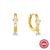 S925 Sterling Silver Minimalist Geometric Opal Earrings With Electroplating Treatment For Women