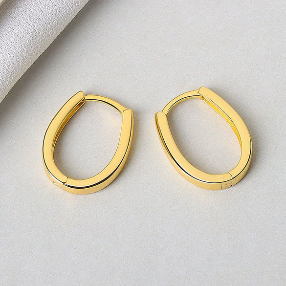 S925 Sterling Silver Minimalist Geometric U Shaped Earrings Simple All Match Silver Earrings