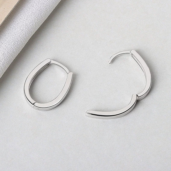 S925 Sterling Silver Minimalist Geometric U Shaped Earrings Simple All Match Silver Earrings
