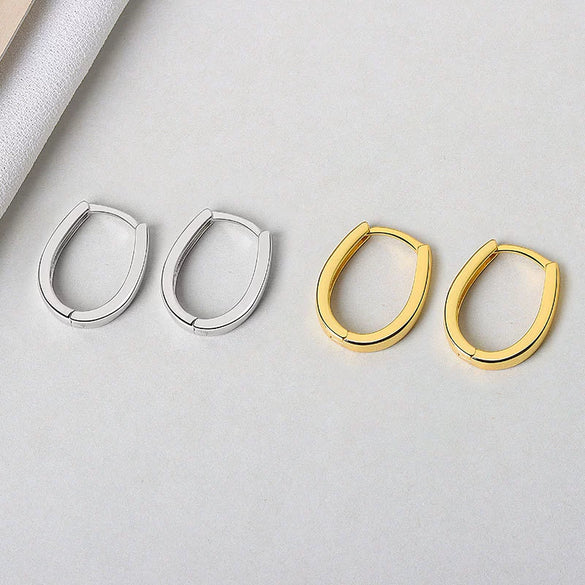 S925 Sterling Silver Minimalist Geometric U Shaped Earrings Simple All Match Silver Earrings