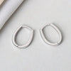 S925 Sterling Silver Minimalist Geometric U Shaped Earrings Simple All Match Silver Earrings