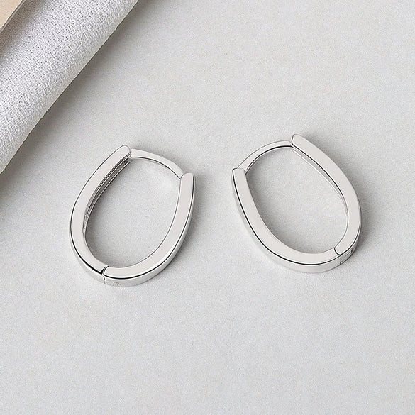 S925 Sterling Silver Minimalist Geometric U Shaped Earrings Simple All Match Silver Earrings