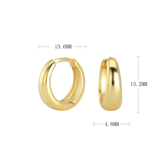 S925 Sterling Silver Minimalist Geometric Women's Earrings With Electroplating