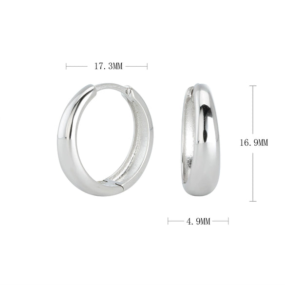S925 Sterling Silver Minimalist Geometric Women's Earrings With Electroplating