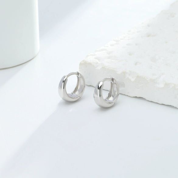 S925 Sterling Silver Minimalist Geometric Women's Earrings With Electroplating