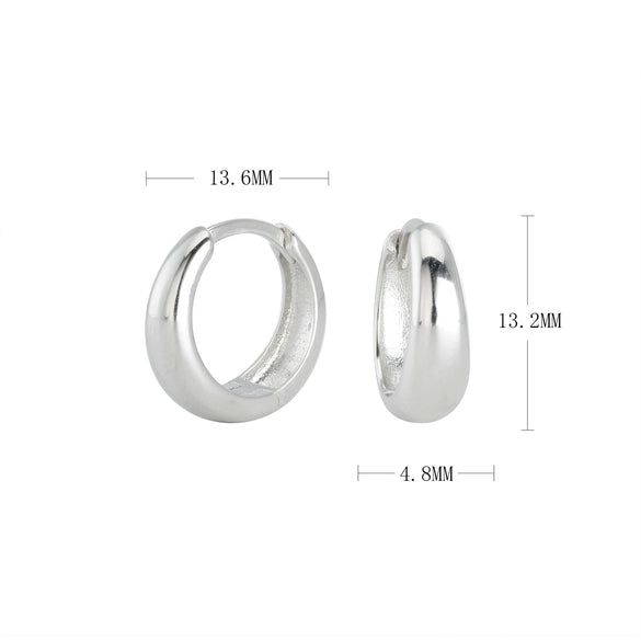 S925 Sterling Silver Minimalist Geometric Women's Earrings With Electroplating