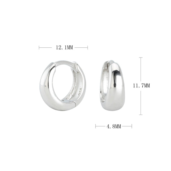 S925 Sterling Silver Minimalist Geometric Women's Earrings With Electroplating