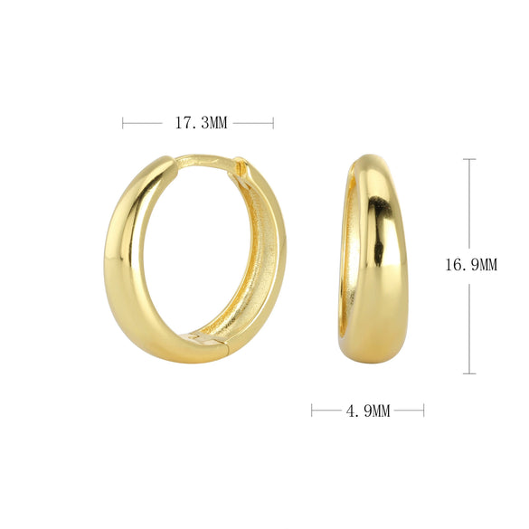 S925 Sterling Silver Minimalist Geometric Women's Earrings With Electroplating