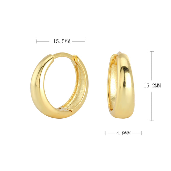 S925 Sterling Silver Minimalist Geometric Women's Earrings With Electroplating