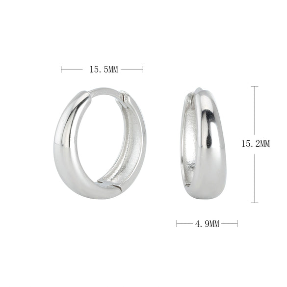 S925 Sterling Silver Minimalist Geometric Women's Earrings With Electroplating