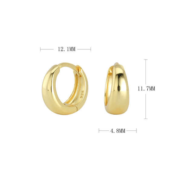 S925 Sterling Silver Minimalist Geometric Women's Earrings With Electroplating
