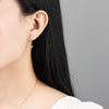 S925 Sterling Silver Minimalist Moon Ear Buckle Earrings With Diamond Inlaid Zircon Stud Design