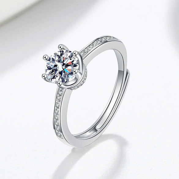 S925 Sterling Silver Moissanite Geometric Ring For Women Electroplated Korean Fashion Jewelry Gift