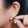 S925 Sterling Silver Moissanite Pearl Fruit Earrings Set With Diamonds