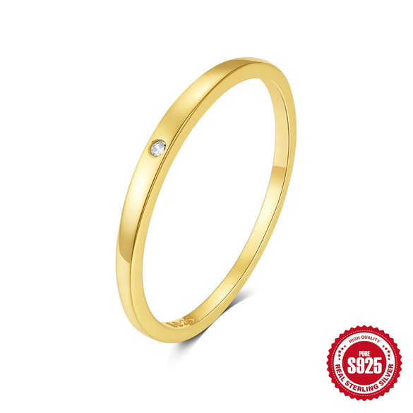 S925 Sterling Silver Moon Geometric Engagement Ring For Women With Electroplating And Real Gold Plating