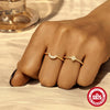 S925 Sterling Silver Moon Geometric Engagement Ring For Women With Electroplating And Real Gold Plating