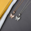 S925 Sterling Silver Mother Of Pearl Butterfly Pendant Necklace With Cross Chain Simple Fashion Clavicle Jewelry For Women