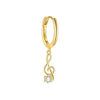 S925 Sterling Silver Musical Notes Fashion Earrings For Women With Zirconia