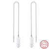 S925 Sterling Silver Natural Freshwater Baroque Pearl Box Chain Geometric Earrings For Women