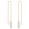 S925 Sterling Silver Natural Freshwater Baroque Pearl Box Chain Geometric Earrings For Women