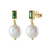 S925 Sterling Silver Natural Freshwater Pearl Geometric Earrings Electroplated