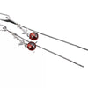 S925 Sterling Silver Natural Garnet And Cat's Eye Stone Geometric Long Tassel Threader Earrings For Women