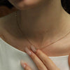 S925 Sterling Silver Necklace Geometric Pendant Ochain Women's Simple Polished
