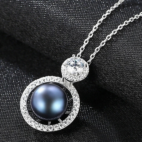 S925 Sterling Silver Necklace Micro Inlay 3A Zircon Silver Freshwater Pearl Fashion Jewelry