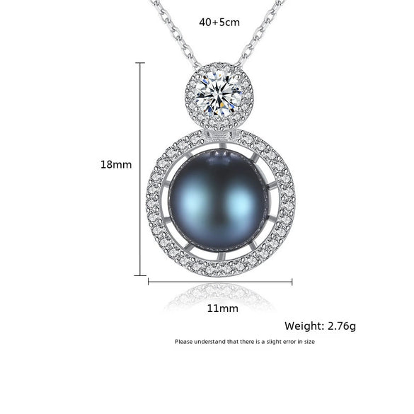 S925 Sterling Silver Necklace Micro Inlay 3A Zircon Silver Freshwater Pearl Fashion Jewelry